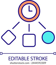 Prioritization framework RGB color icon. Scheduling system, focus control. Efficiency self organization. Task priority. Isolated vector illustration. Simple filled line drawing. Editable stroke