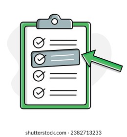 Prioritization Icon. A clipboard icon with tasks representing prioritization, the process of ranking tasks based on their importance and urgency.