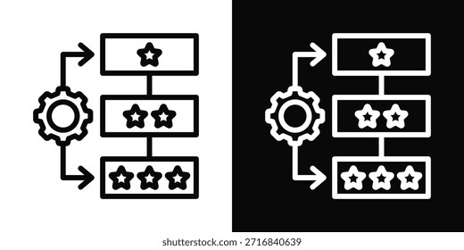 Icono de priorización Estilo de fondo blanco y negro