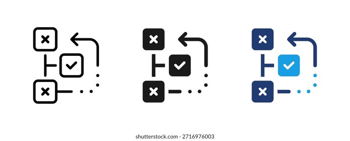 Ícone de priorização e organização da hierarquia de tarefas e foco em itens importantes. Conceito de planejamento, produtividade, gerenciamento de tarefas e otimização de processos de negócios para interfaces de usuário modernas.