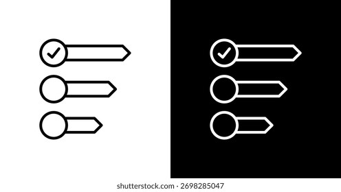 Prioritization White Icon Set Design