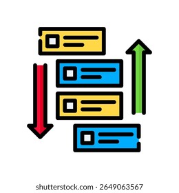 Priorizar la Ilustración vectorial de color lineal de iconos