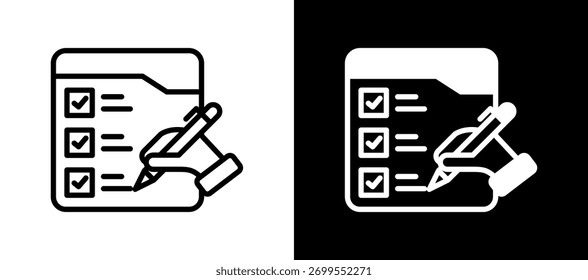 Priorizar Icon Ilustración vectorial whiteblack