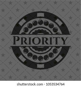 Priority black emblem. Vintage.