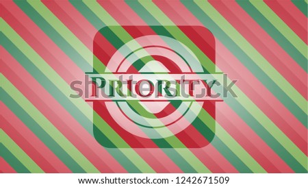 Priority christmas colors style badge.
