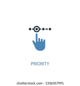 priority concept 2 colored icon. Simple blue element illustration. priority concept symbol design. Can be used for web and mobile UI/UX