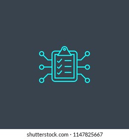 Priority concept blue line icon. Simple thin element on dark background. Priority concept outline symbol design from Artificial Intelligence set. Can be used for web and mobile UI/UX