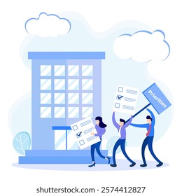 Priority concept vector illustration. An important agenda for doing Planning and work management to increase your efficiency. Checklist with priority objectives and urgency selection process