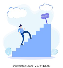 Priority concept vector illustration. An important agenda for doing Planning and work management to increase your efficiency. Checklist with priority objectives and urgency selection process