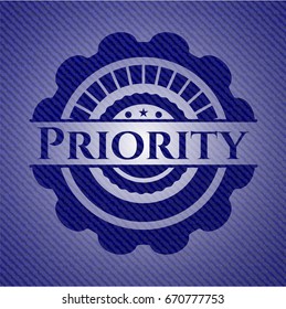 Priority with denim texture
