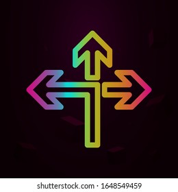 Prioridad de la dirección hacia el icono de estilo nolan izquierdo. Línea delgada simple, contorno vectorial de iconos de navegación para ui y ux, sitio web o aplicación móvil