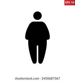 Priority facilities for obese people icon. Vector illustration of symbol isolated on white background. Standing obese man. Priority access for fat people.