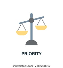 Priority flat icon. Colored sign from machine learning collection. Creative Priority icon illustration for web design, infographics and more