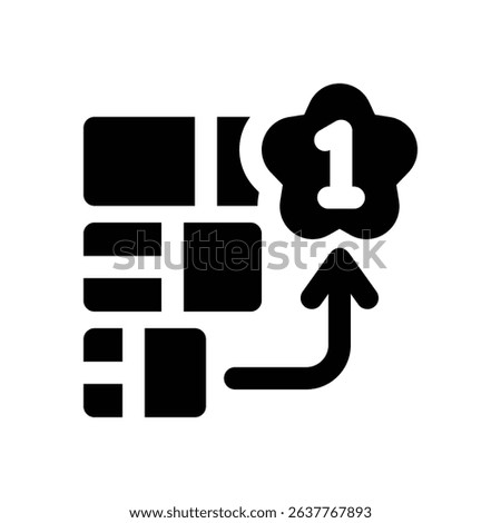 priority glyph icon. Strong and solid vector icon for websites, mobile interfaces, presentations, and visual branding. High quality and easy to edit.
