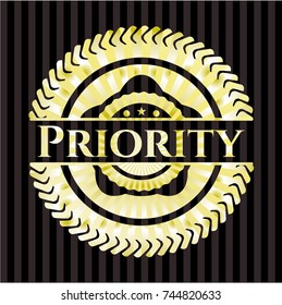 Priority gold emblem