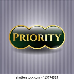 Priority gold shiny emblem