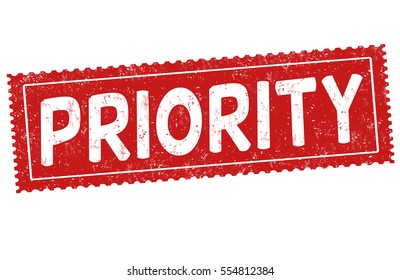 Priority grunge rubber stamp on white background, vector illustration