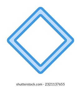 Icono de prioridad en el estilo de línea azul, uso para presentación de aplicación móvil del sitio web
