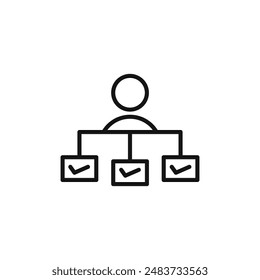 Priority icon outline collection in black
