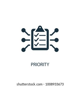 Priority icon. Simple element illustration. Priority symbol design from Artificial Intelligence collection. Can be used in web and mobile.