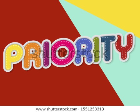 priority letters banner with border stitches