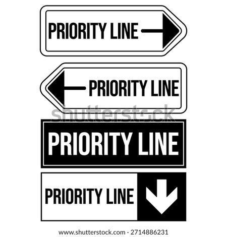 Priority Line Sign Illustration for Public Service and Accessibility Guidance