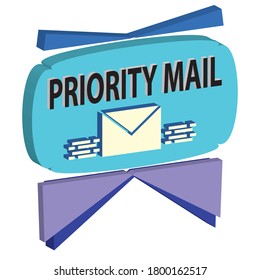 priority mail 3D vintage vector labe is the graphic arts,refers to pre-made images used to illustrate any medium. 