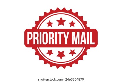 Vector de sello de sello de grunge de goma Priority Mail