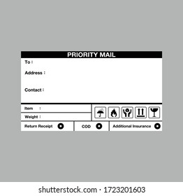 Priority Mail Template Form Account Delivery Cardboard