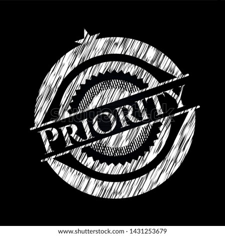 Priority on blackboard. Vector Illustration. Detailed.