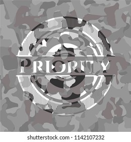 Priority on grey camo texture
