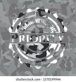 Priority on grey camouflage pattern