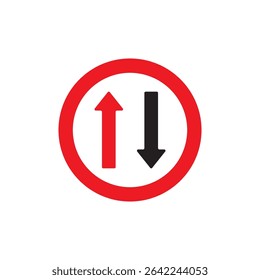 priority for oncoming traffic icon symbol sign vector
