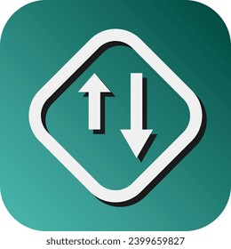 Priority Oncomming Vector Glyph Gradient Background Icon For Personal And Commercial Use.
