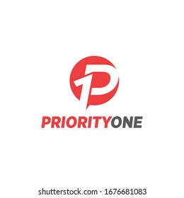 Priority One Logo P1 Simple And Vector Abstract