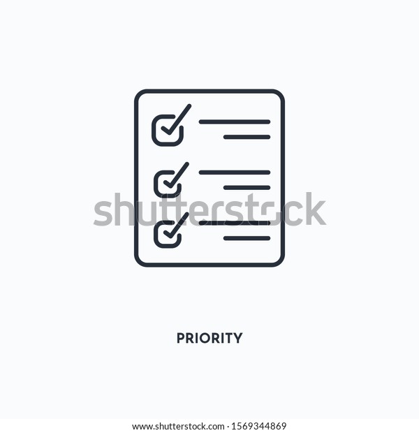 Priority Outline Icon Simple Linear Element Stock Vector Royalty Free