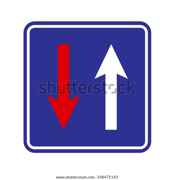 Priority Over Oncoming Vehicles Sign Stock Vector (Royalty Free ...