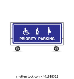 Priority parking for vehicles of people with disabilities.