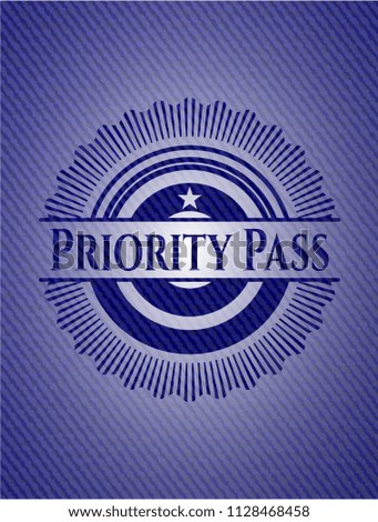 Priority Pass emblem with jean high quality background