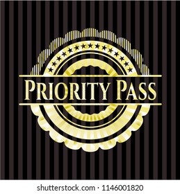 Priority Pass golden emblem