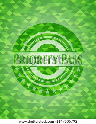 Priority Pass green mosaic emblem