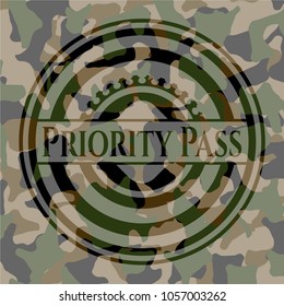 Priority Pass on camouflage pattern