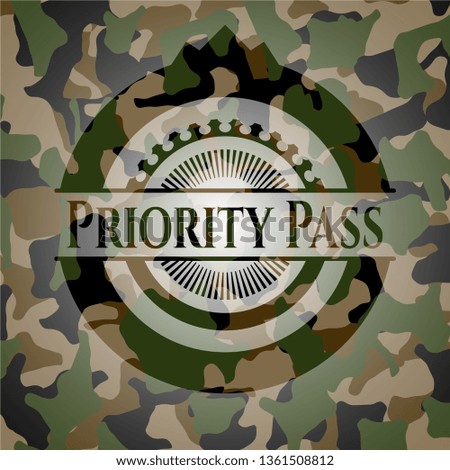 Priority Pass on camouflage pattern