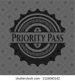 Priority Pass realistic black emblem