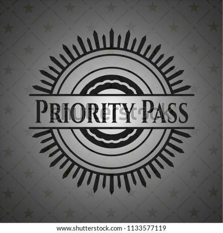 Priority Pass realistic black emblem