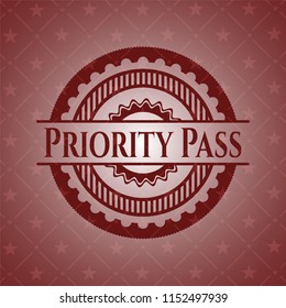 Priority Pass red emblem. Vintage.