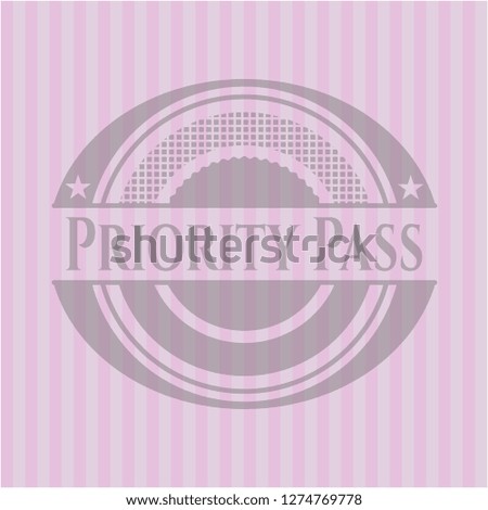 Priority Pass retro pink emblem
