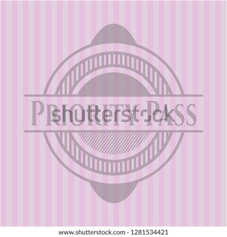 Priority Pass retro pink emblem
