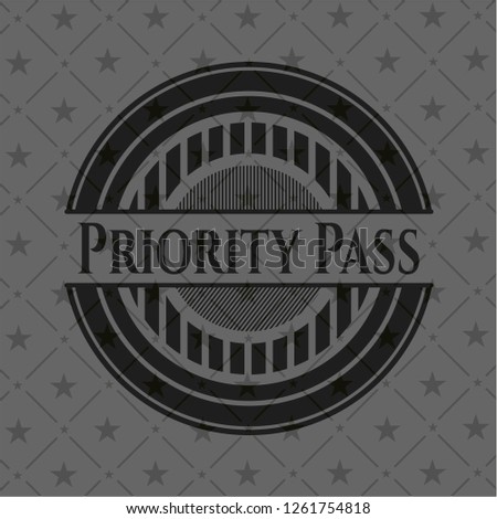 Priority Pass retro style black emblem