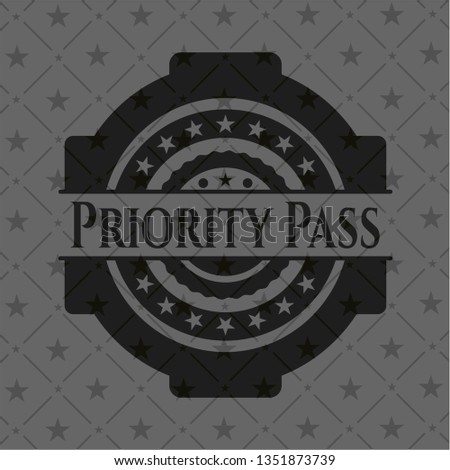  Priority Pass retro style black emblem